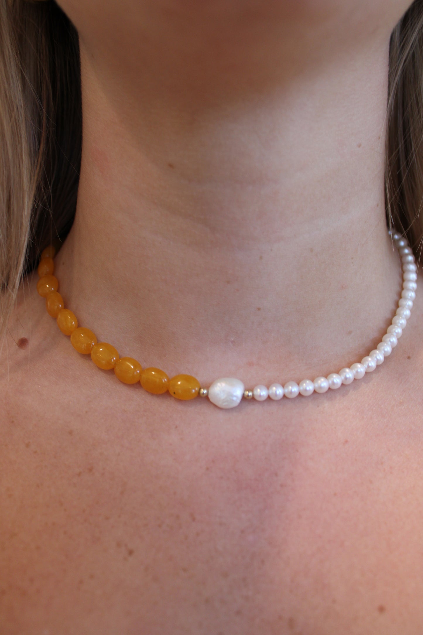 Mango Jelly Gemstone Necklace