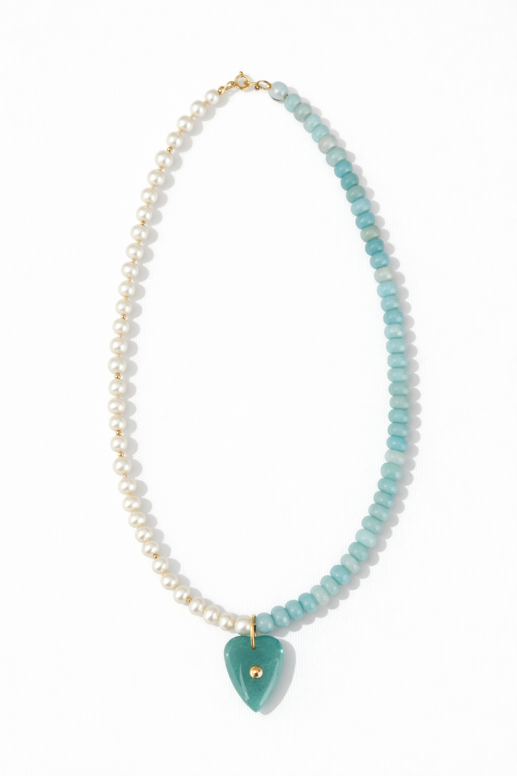 Pearl + Amazonite Heartstone