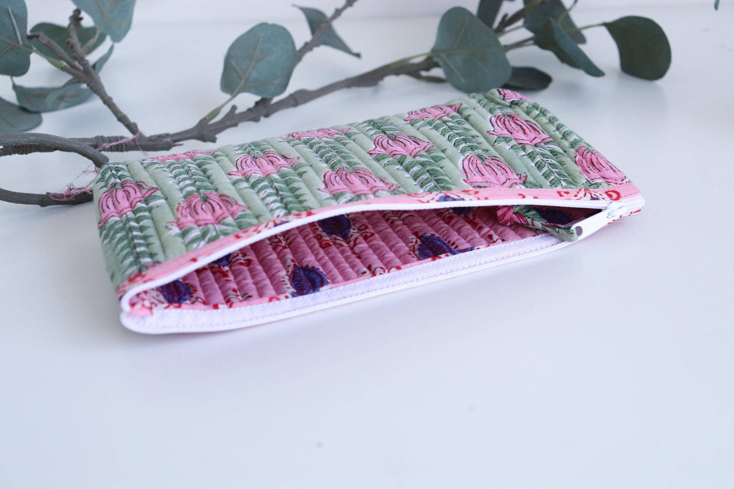 Floral Cotton Travel Makeup Organizer