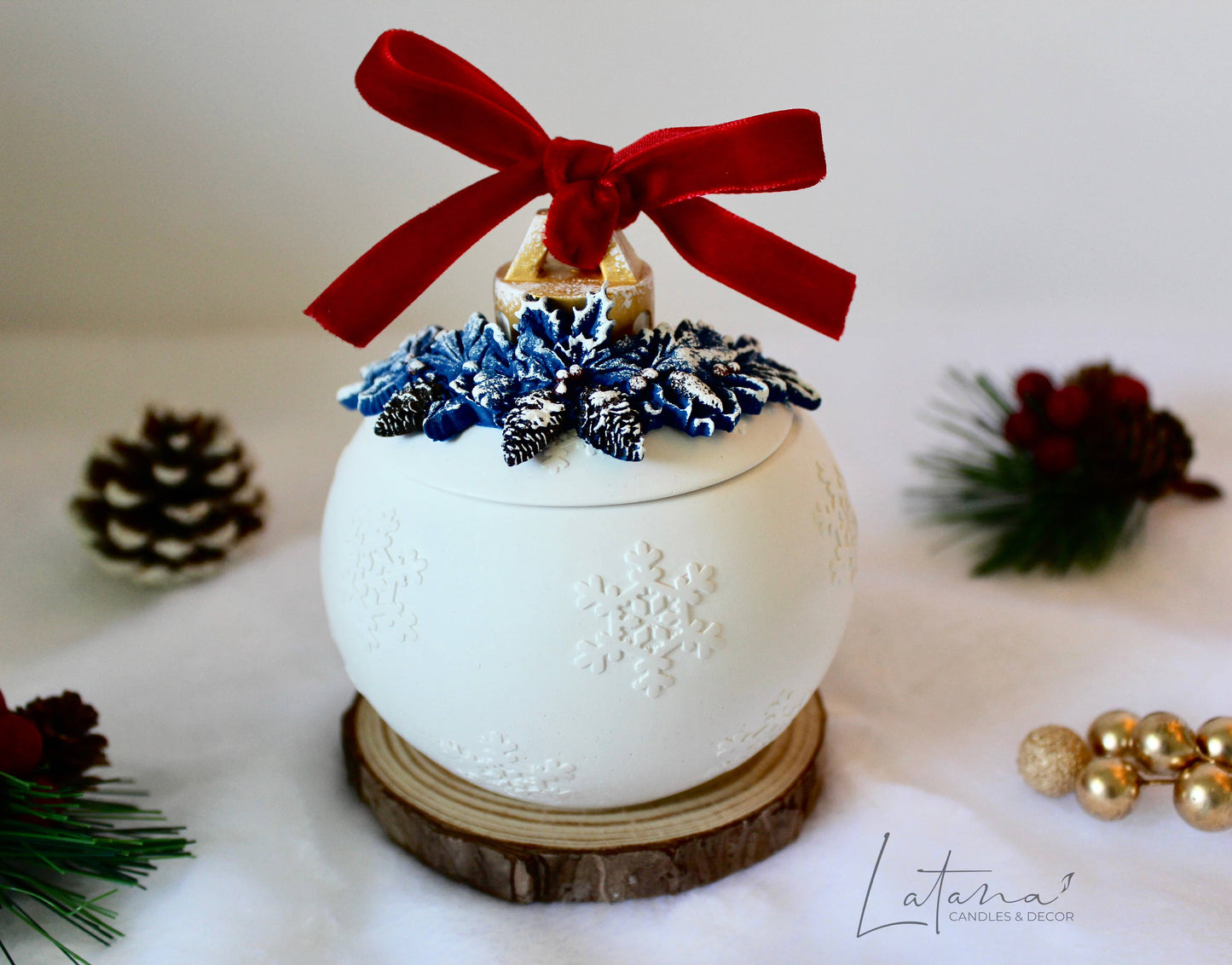 Christmas candle | Christmas Ball Jar | Holiday Decor
