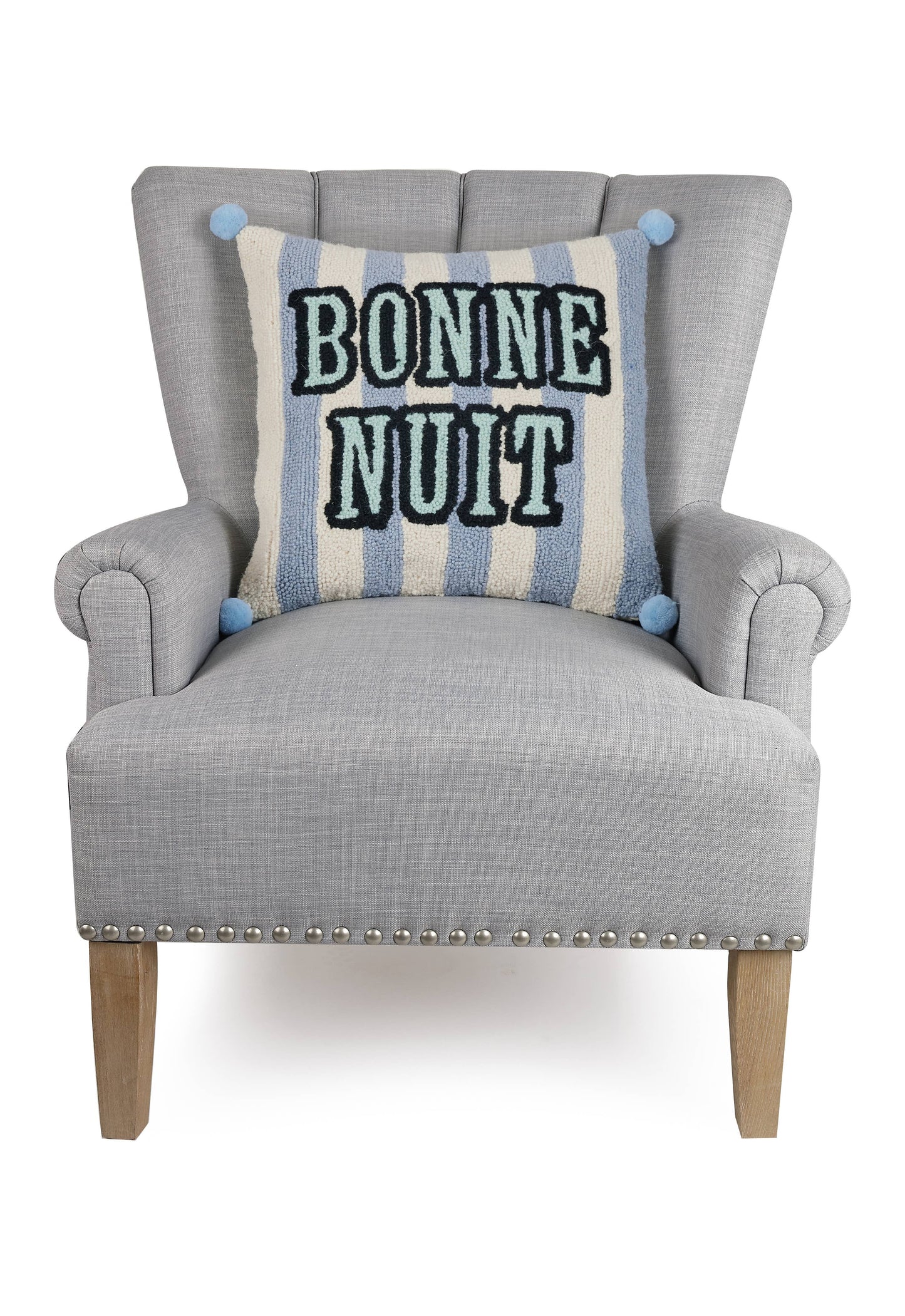 Bonne Nuit w/Pom Pom Hook Pillow