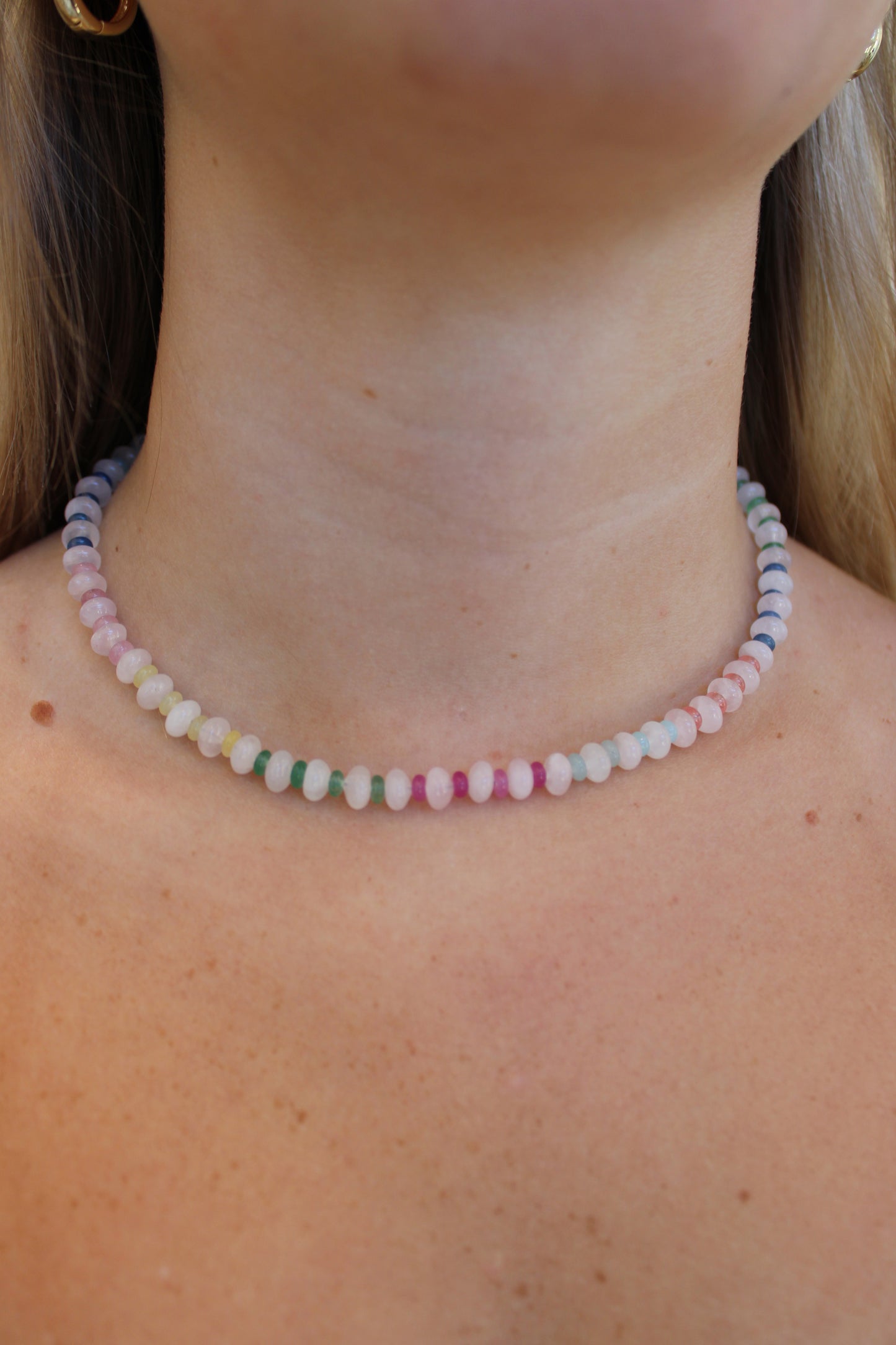 Rainbow Blush Gemstone Necklace