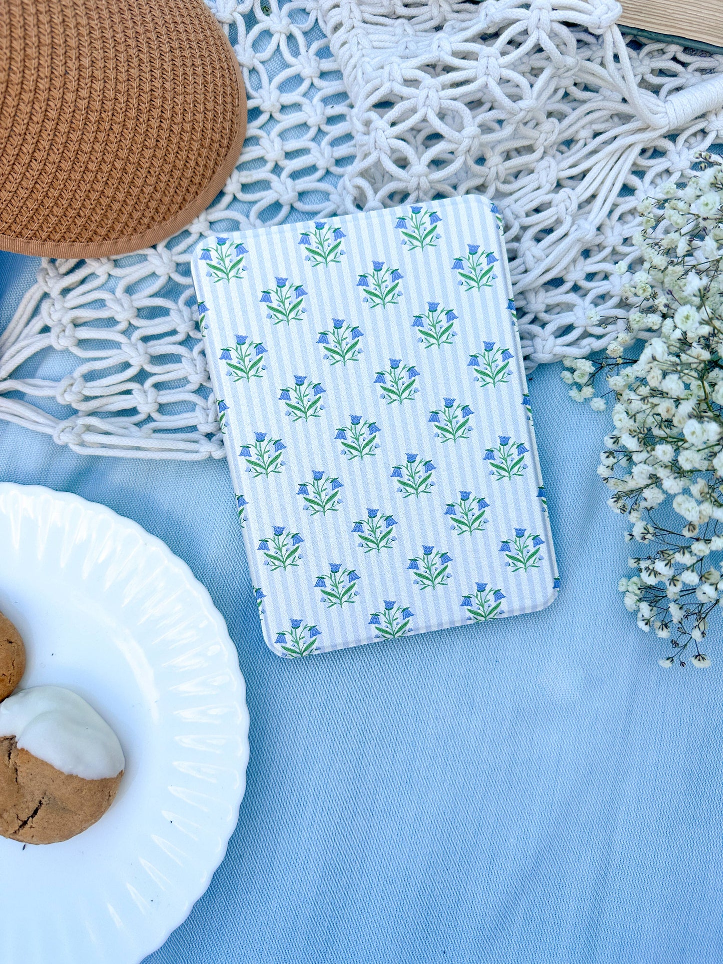 Bellflowers + Stripes | Kindle Case