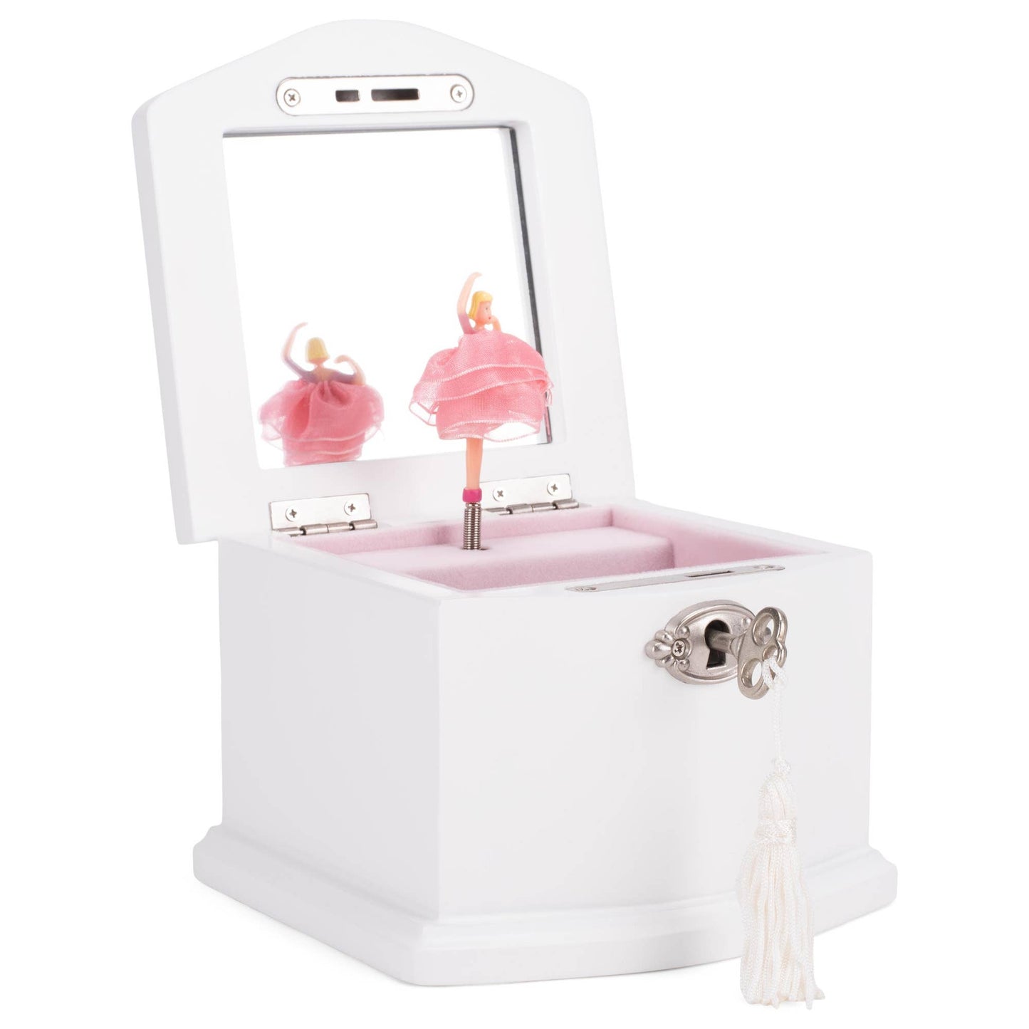 Ballerina Musical Jewelry Box - WHITE interior