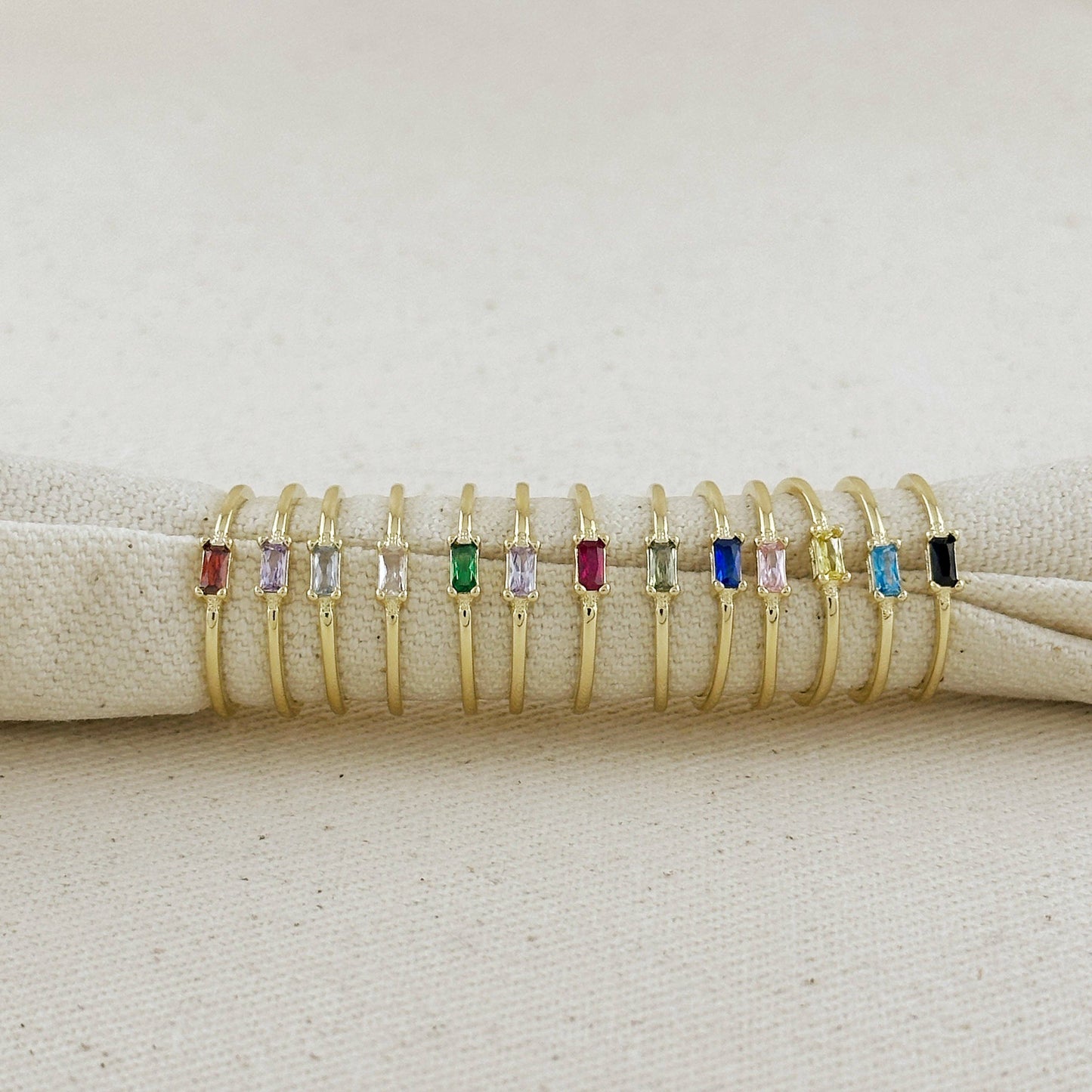 18kGold Filled Birthstone Rings