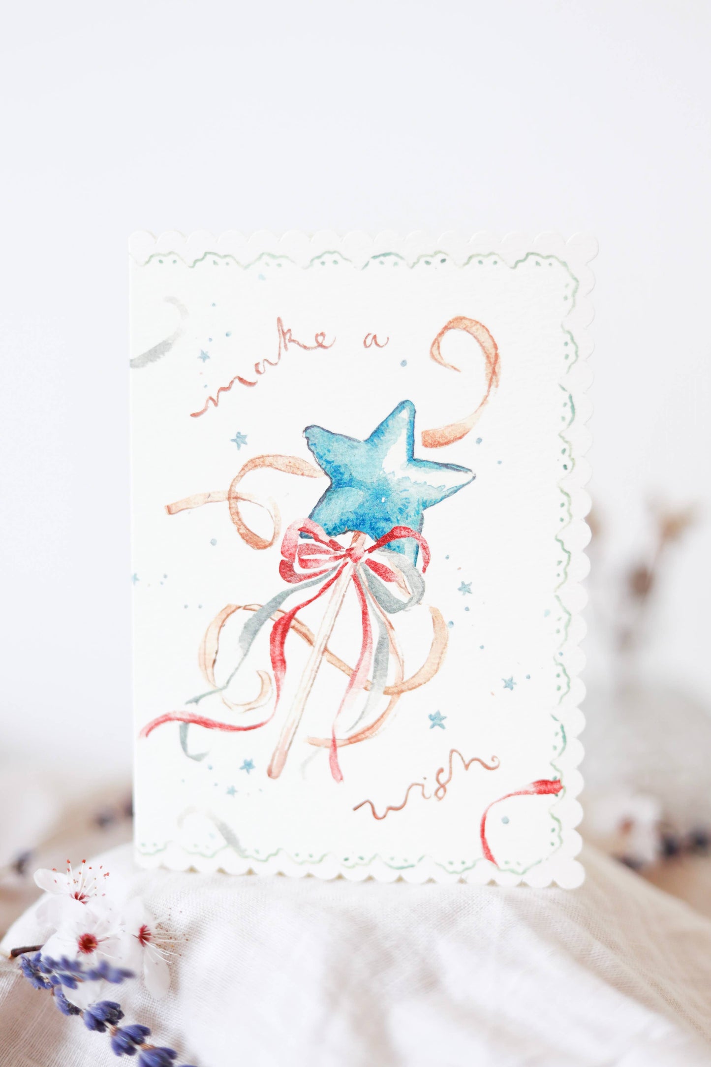 Make a wish - scalloped edge card