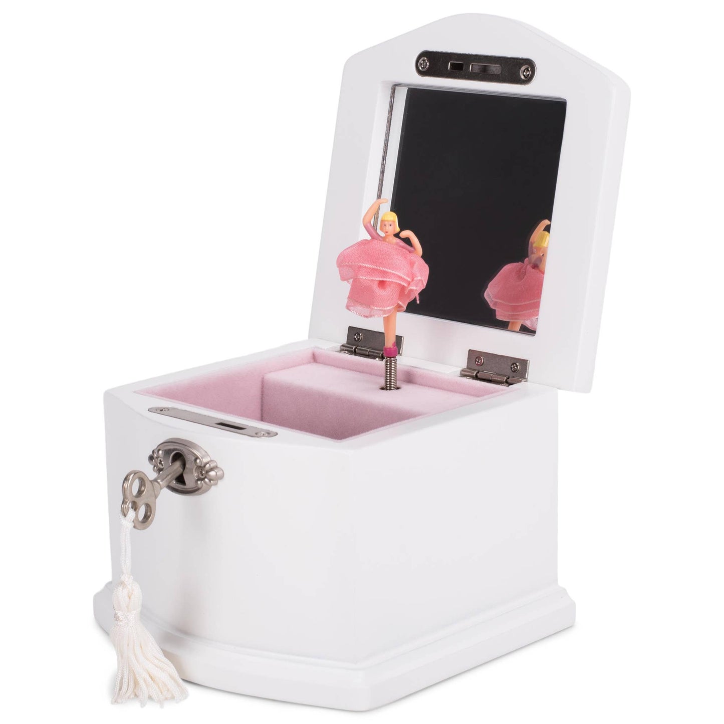 Ballerina Musical Jewelry Box - WHITE interior