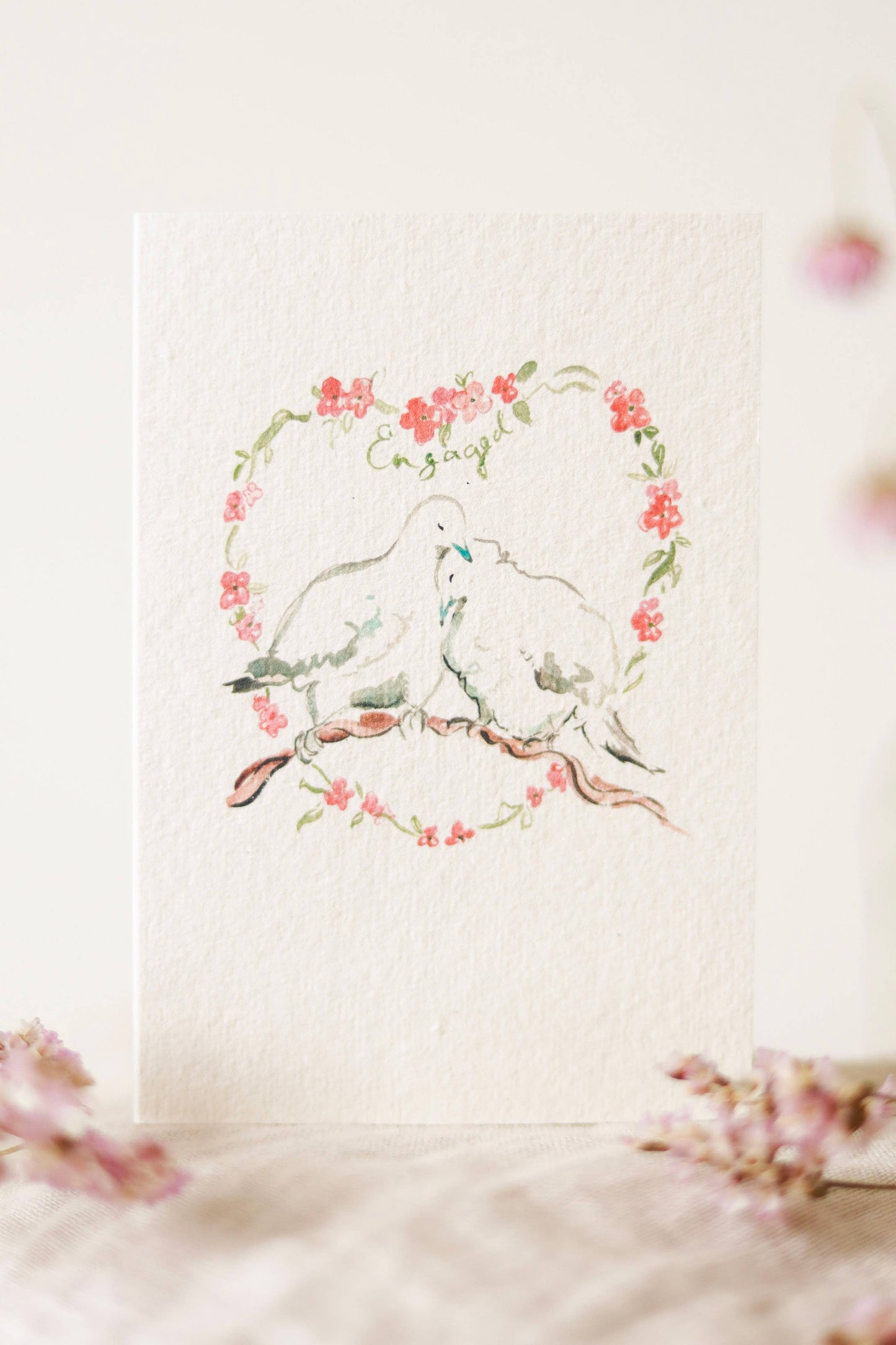 Engaged doves card