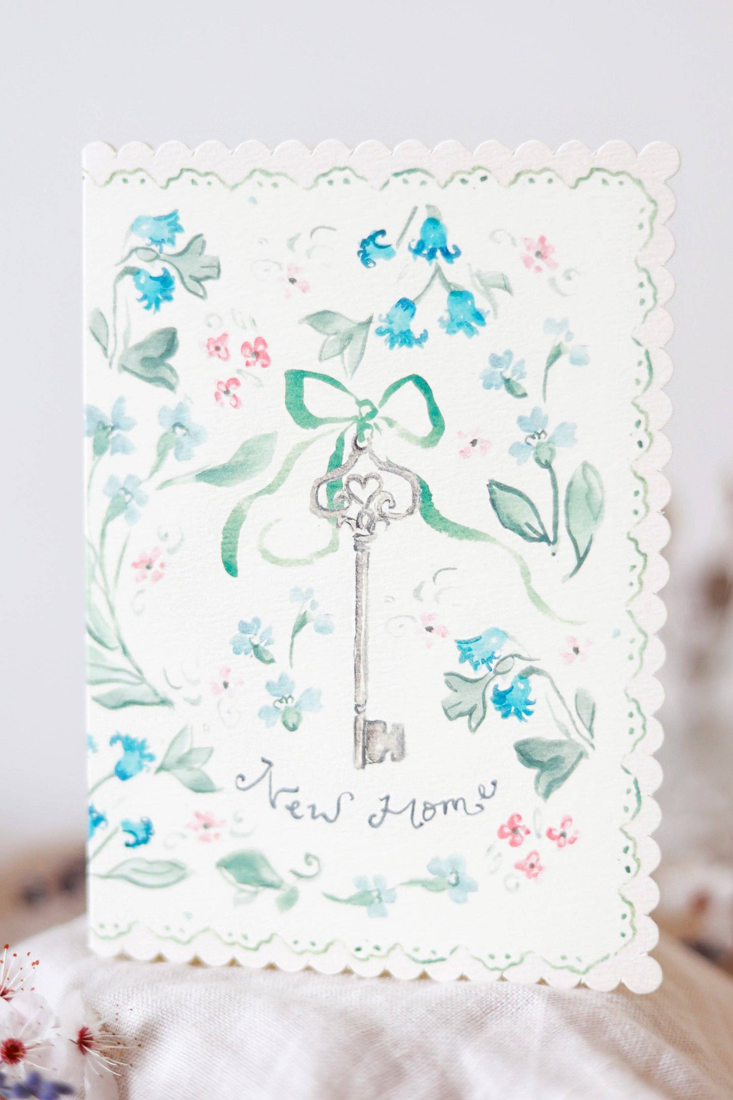 New home florals - scalloped edge card