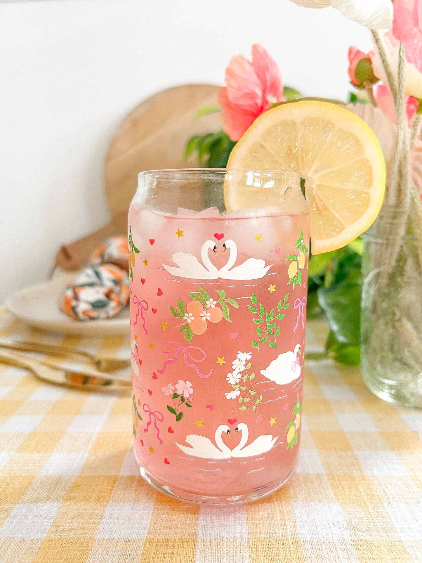 16oz Swan Lake Glass