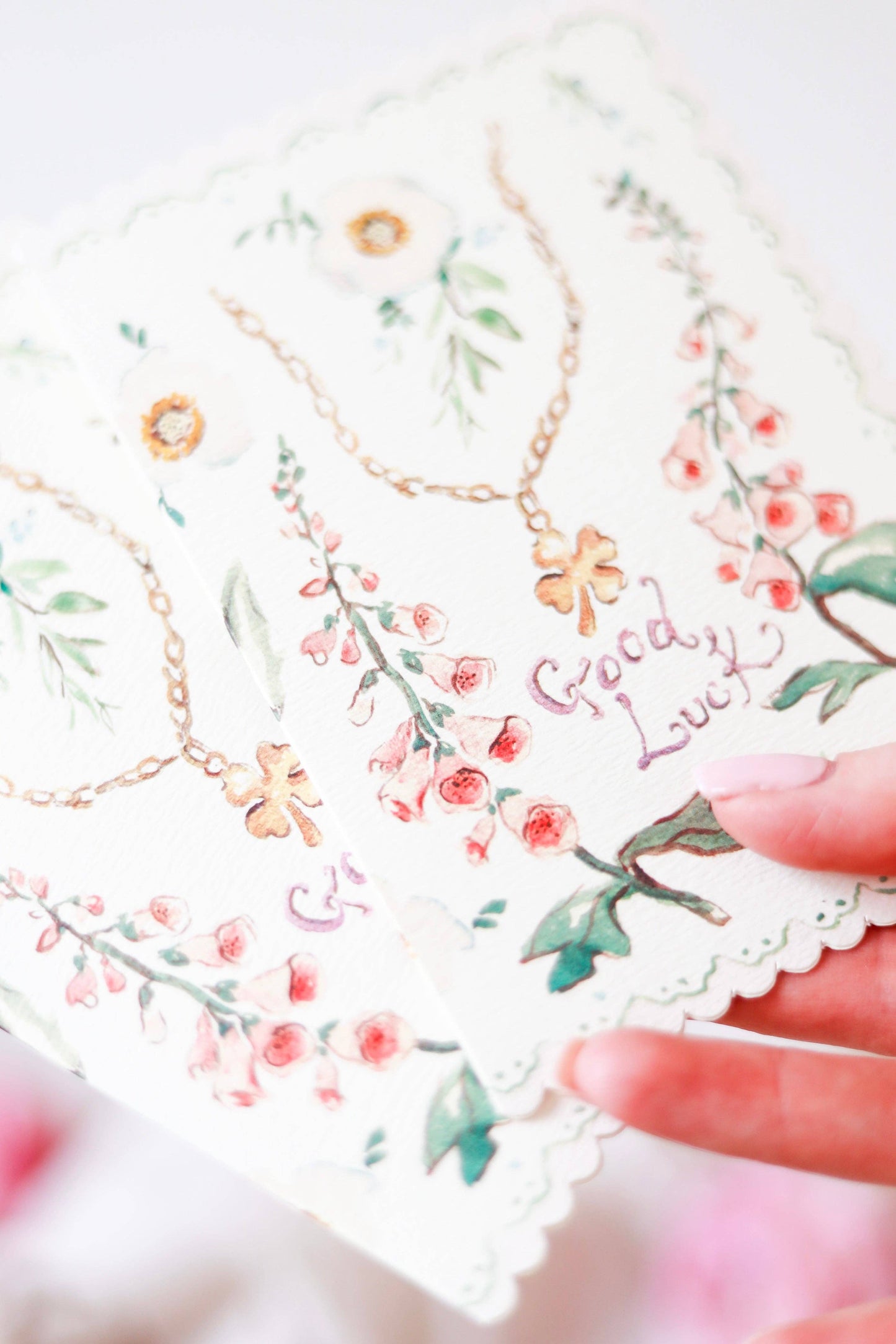 Good luck clover - scalloped edge card