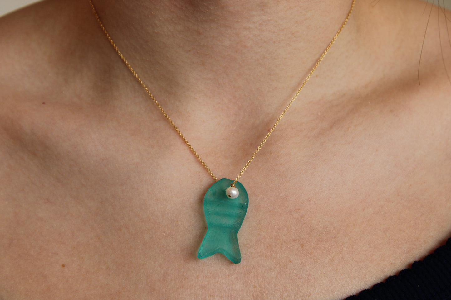 Sea Glass Fish Necklace