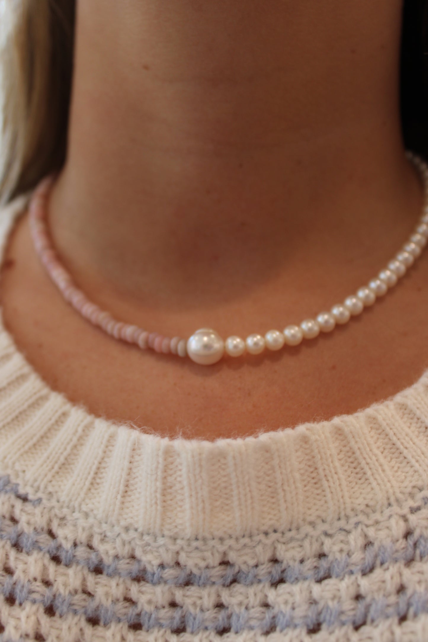 Pink Champagne Pearl Necklace