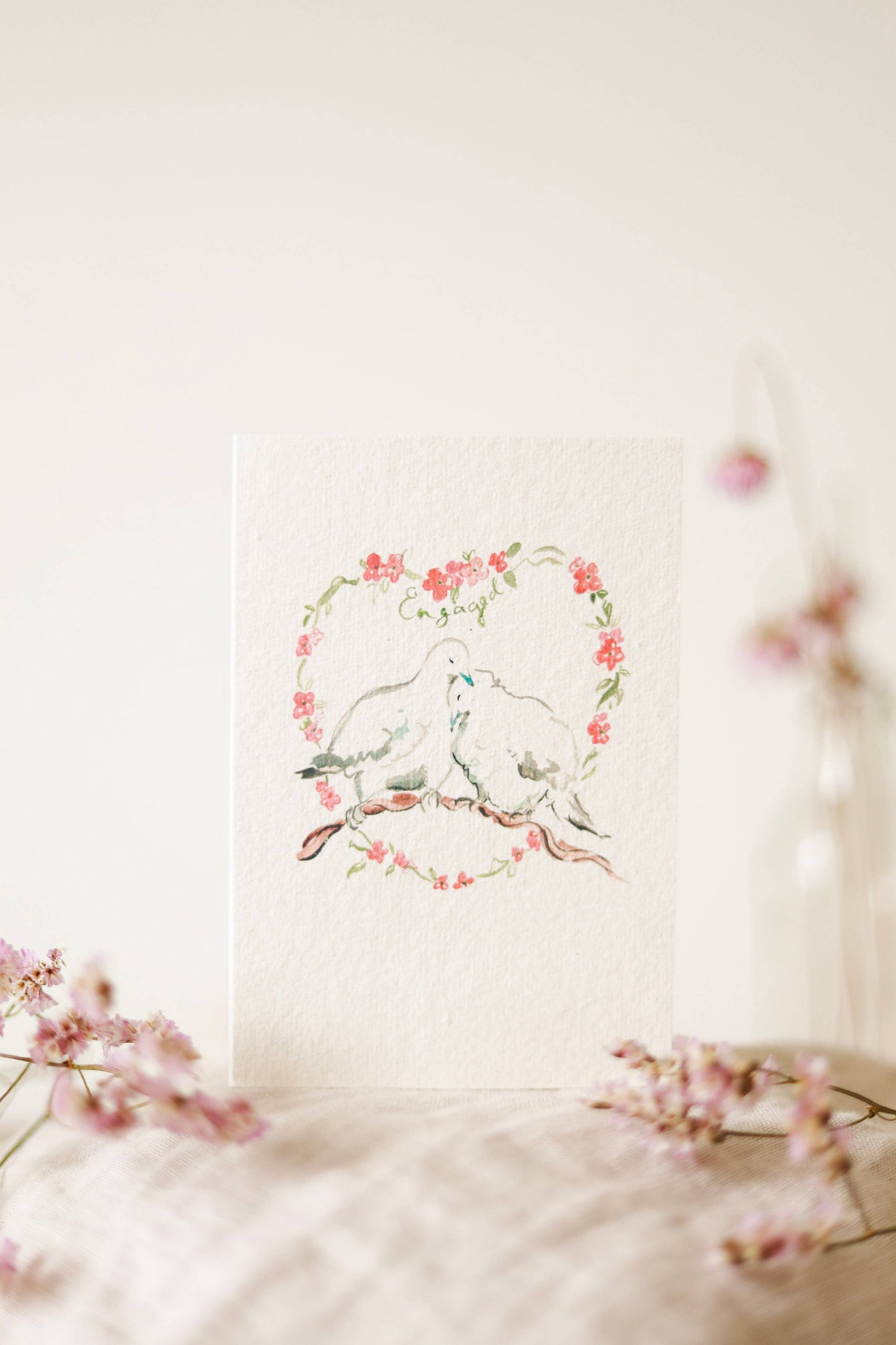 Engaged doves card