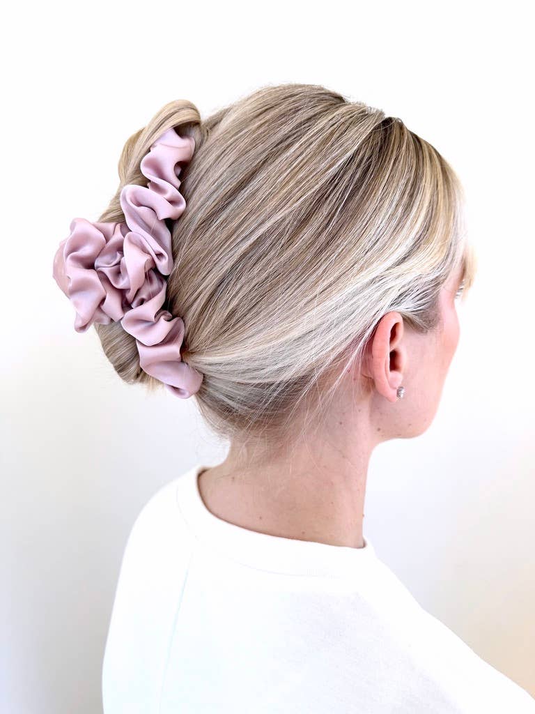 Satin Soft Ruffle Claw Clip