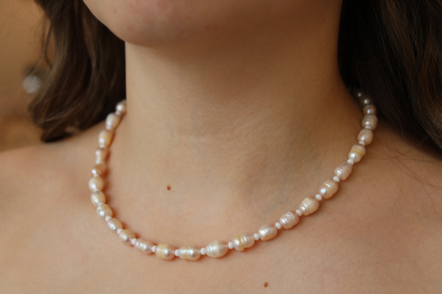 Mauve Pearl Necklace