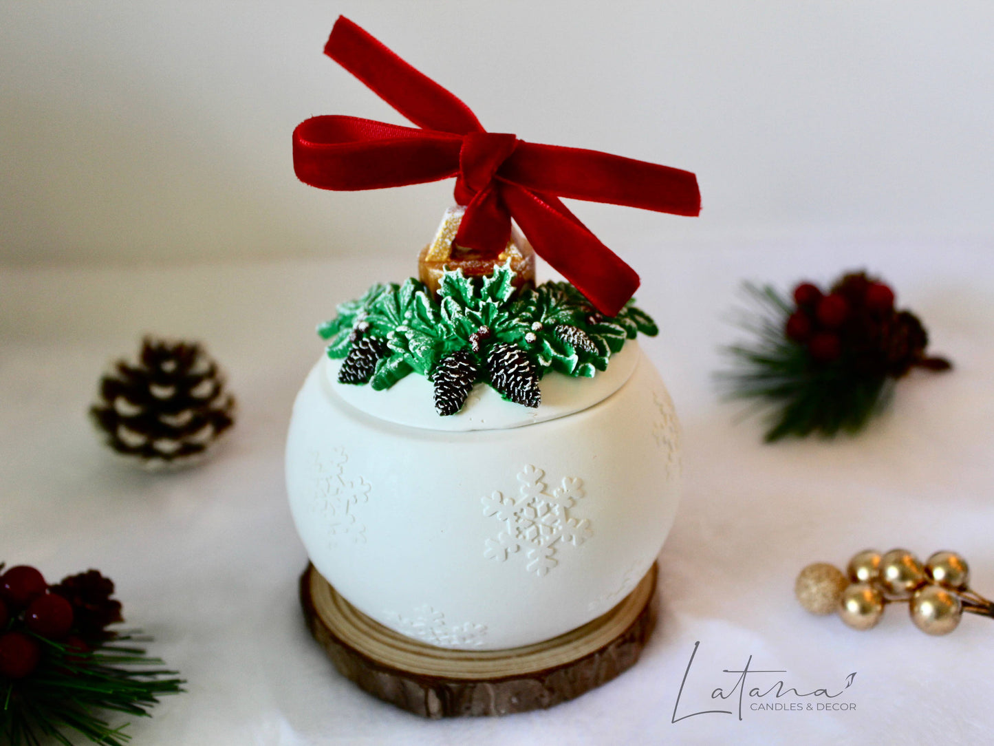 Christmas candle | Christmas Ball Jar | Holiday Decor