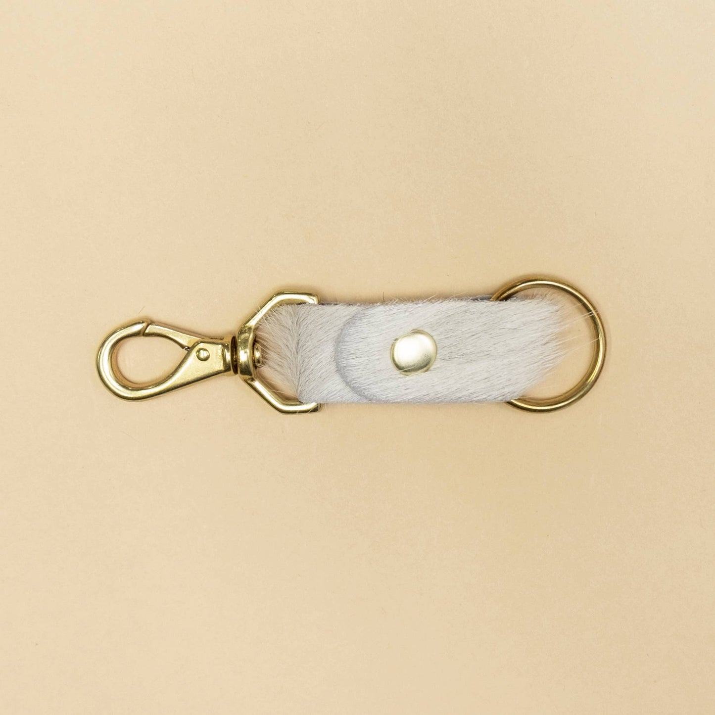 Keychain - White Hair on Hide