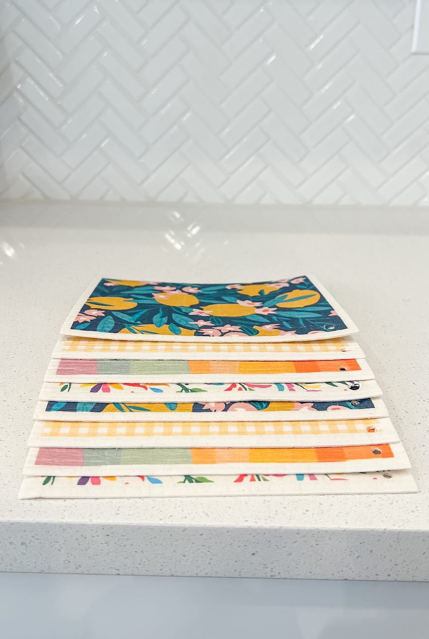 Yellow Check Swedish Dishcloth