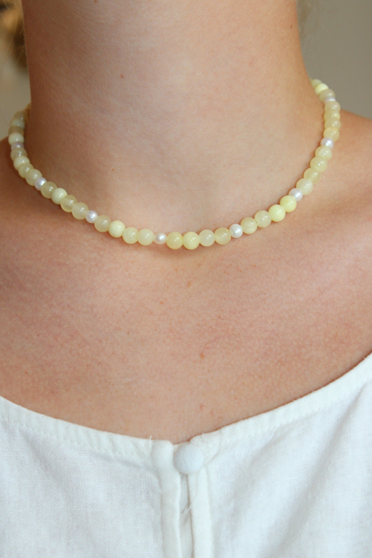 Lemon Meringue Gemstone Necklace
