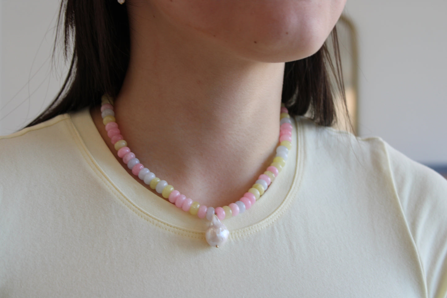 Cotton Candy Gemstone Necklace