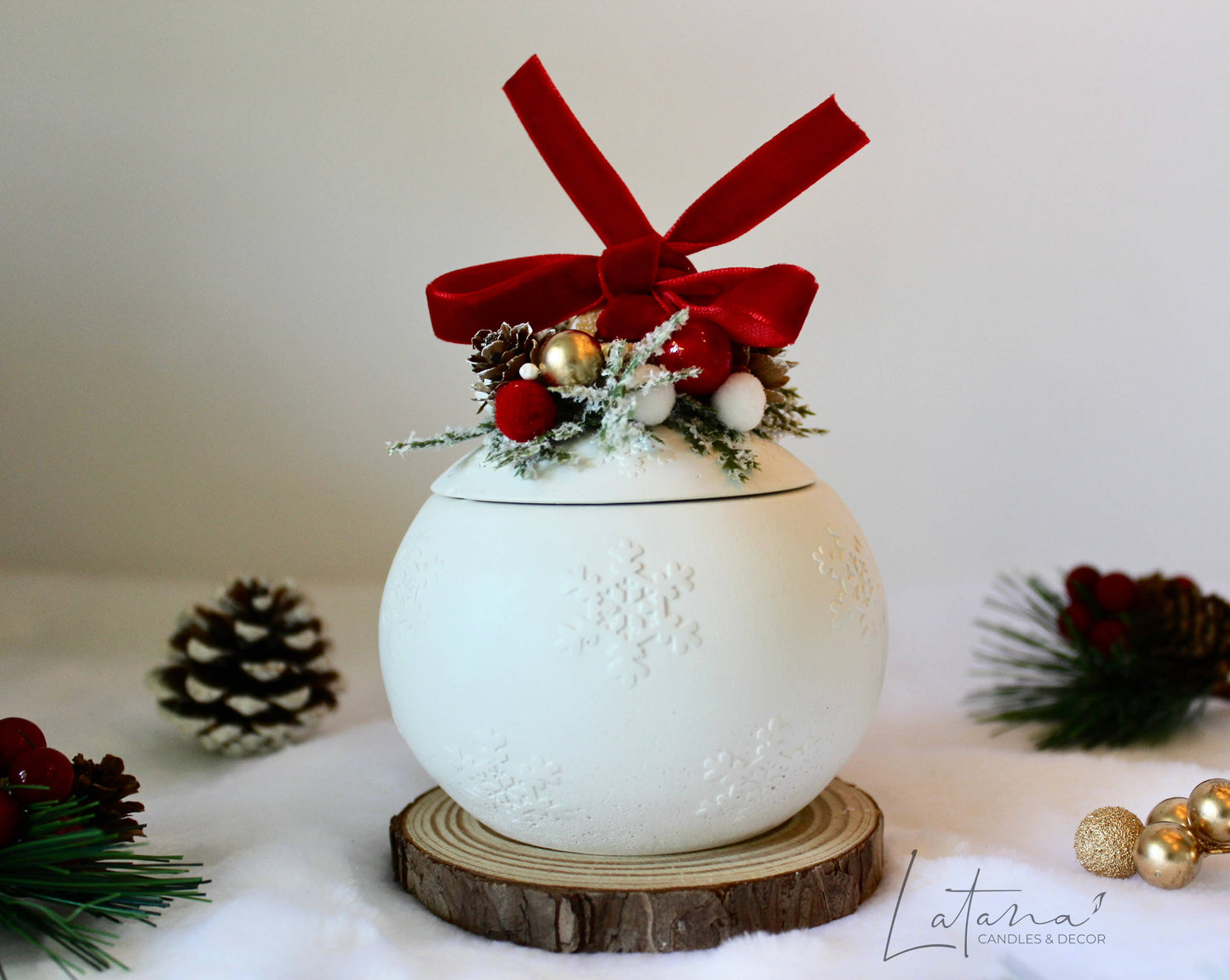 Christmas candle | Christmas Ball Jar | Holiday Decor