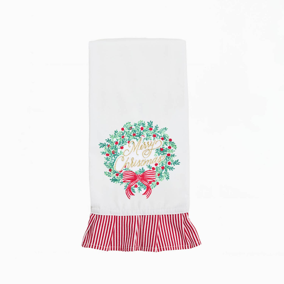 Tea Towel Merry Christmas Wreath