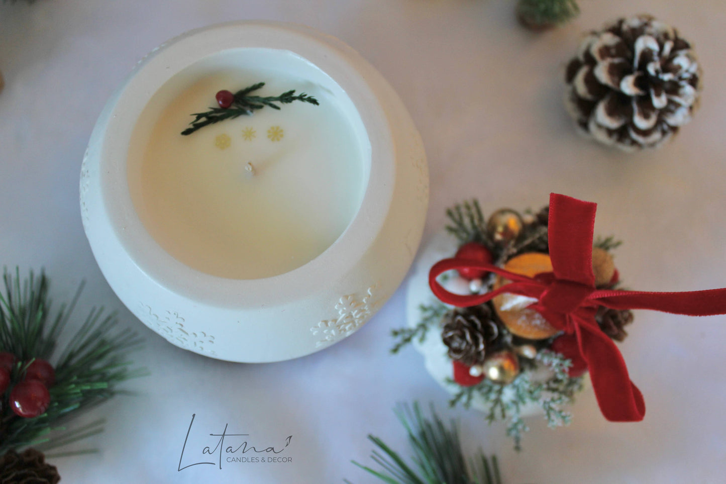 Christmas candle | Christmas Ball Jar | Holiday Decor
