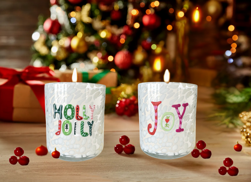 JOY Holiday Confetti Icon 12oz Candle