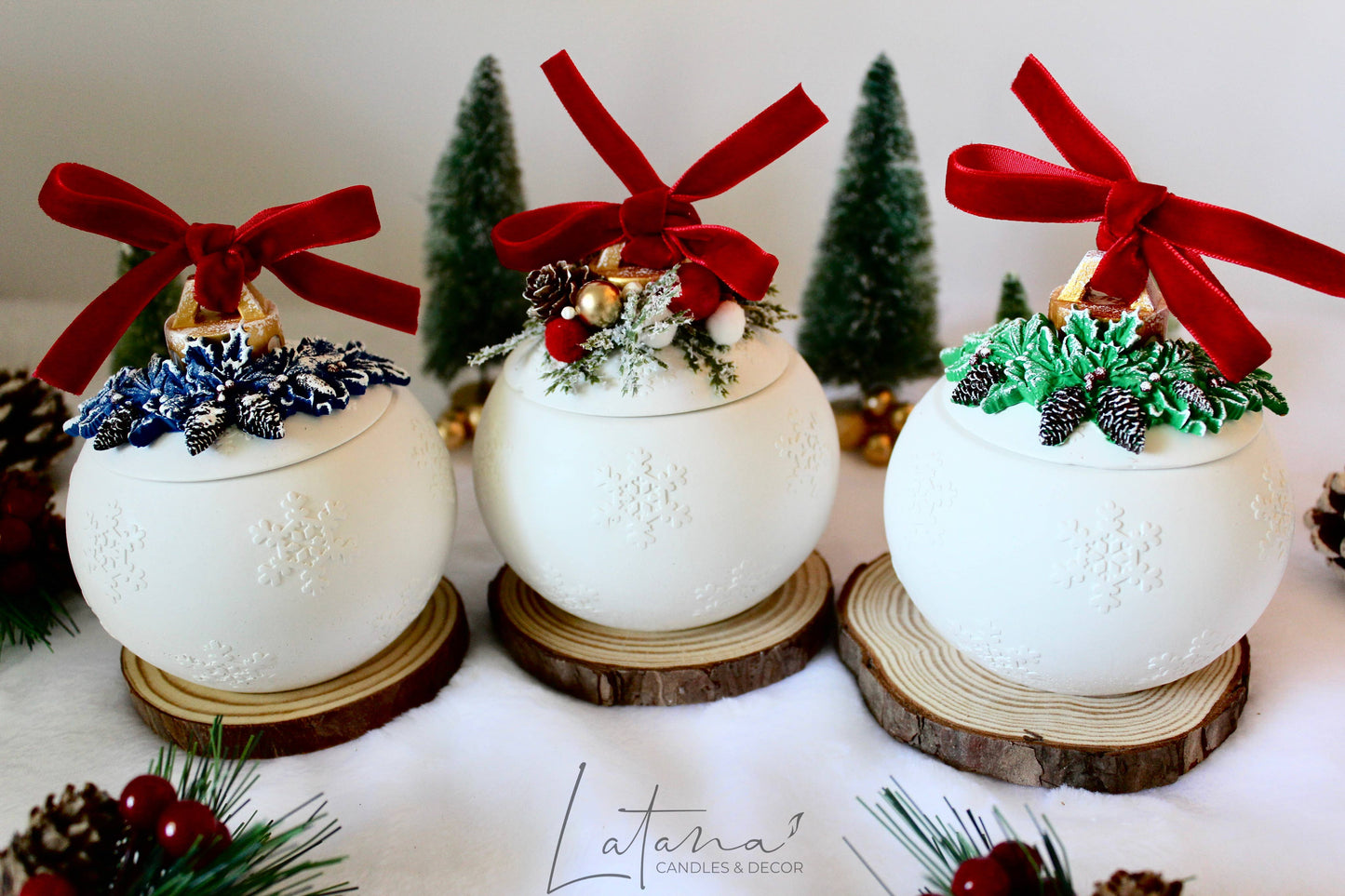 Christmas candle | Christmas Ball Jar | Holiday Decor