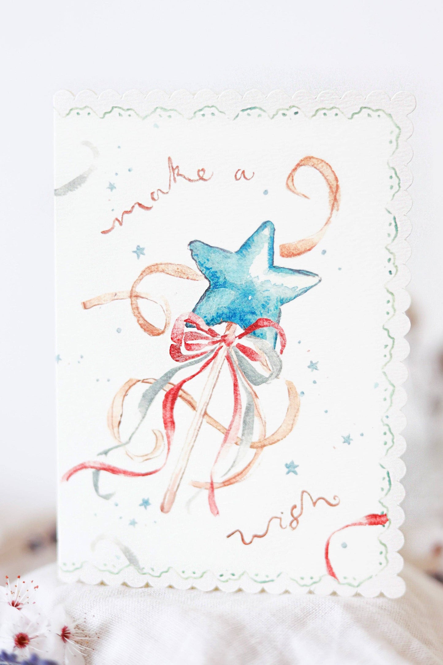 Make a wish - scalloped edge card