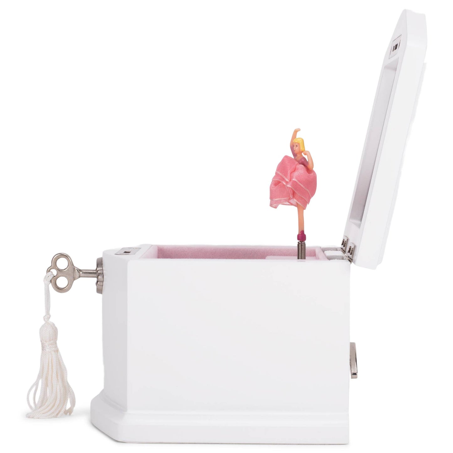 Ballerina Musical Jewelry Box - WHITE interior