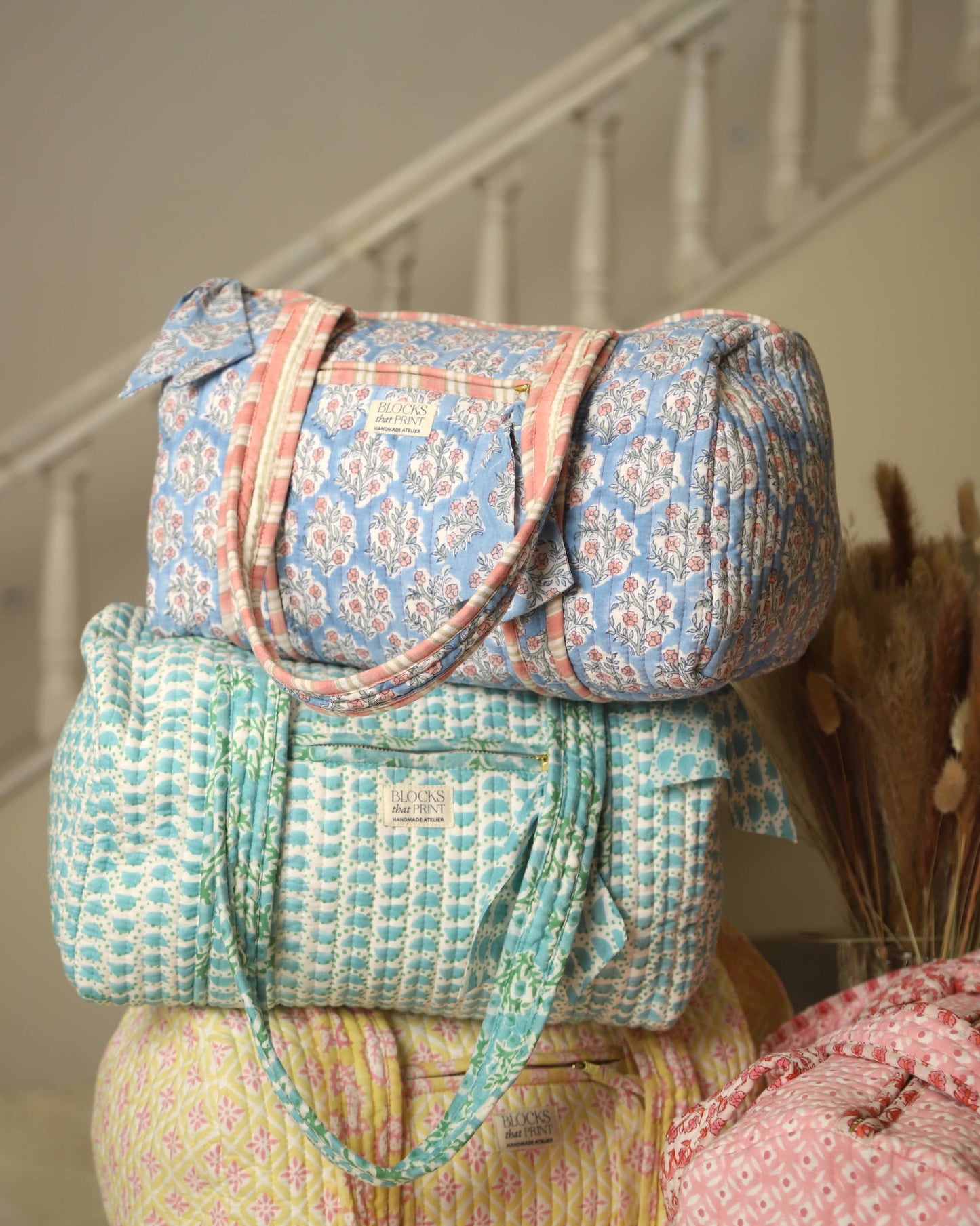 Green Quilted Duffle Bag