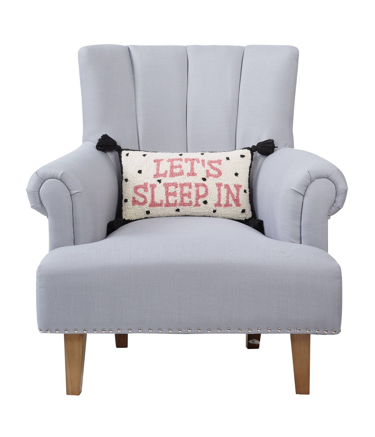 Let's Sleep In W/Tassels Hook Pillow