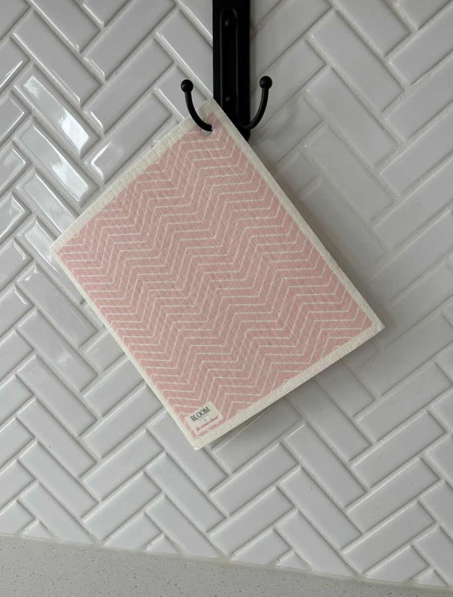 Pink Zig Zag Swedish Dishcloth