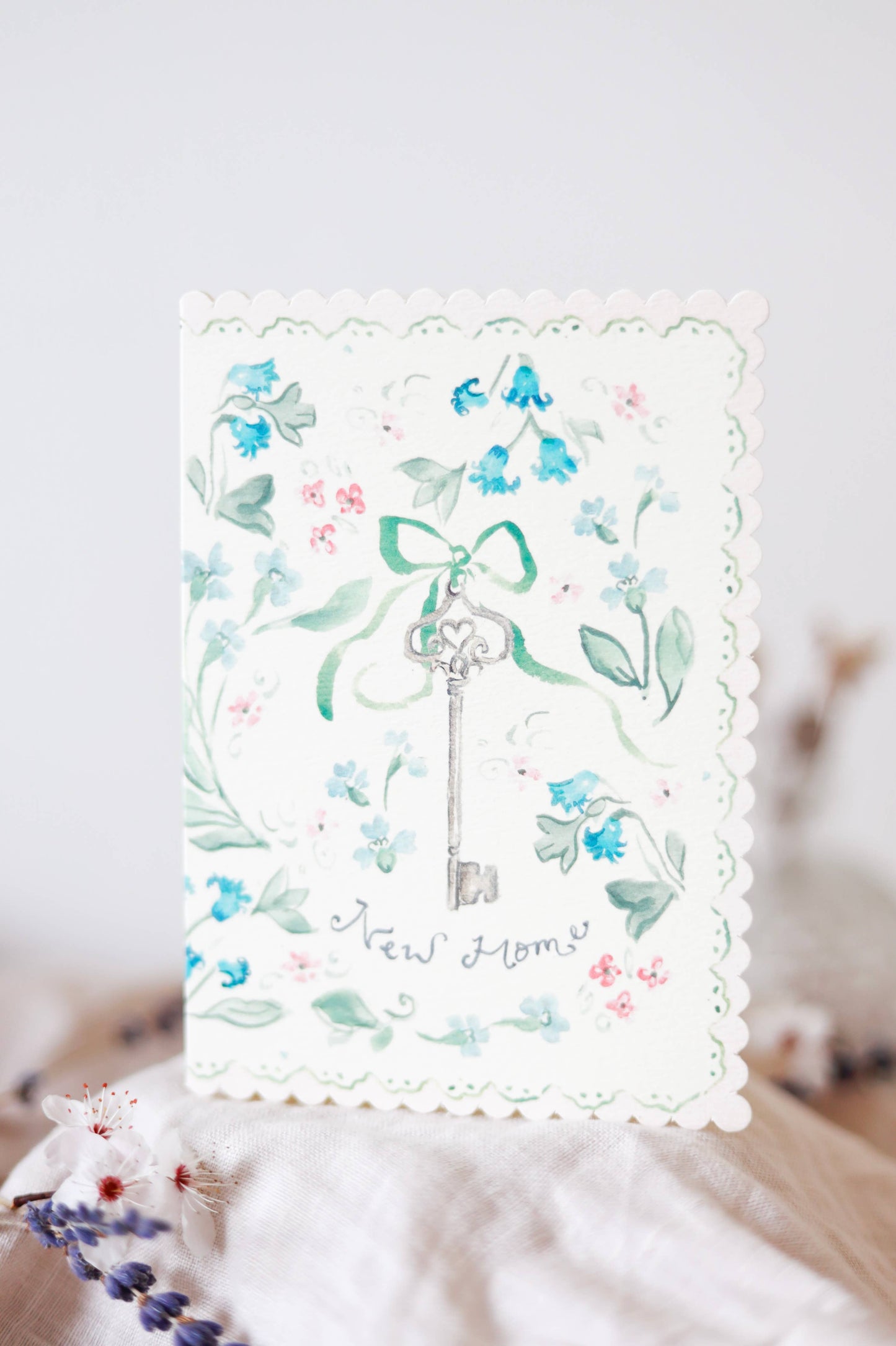 New home florals - scalloped edge card