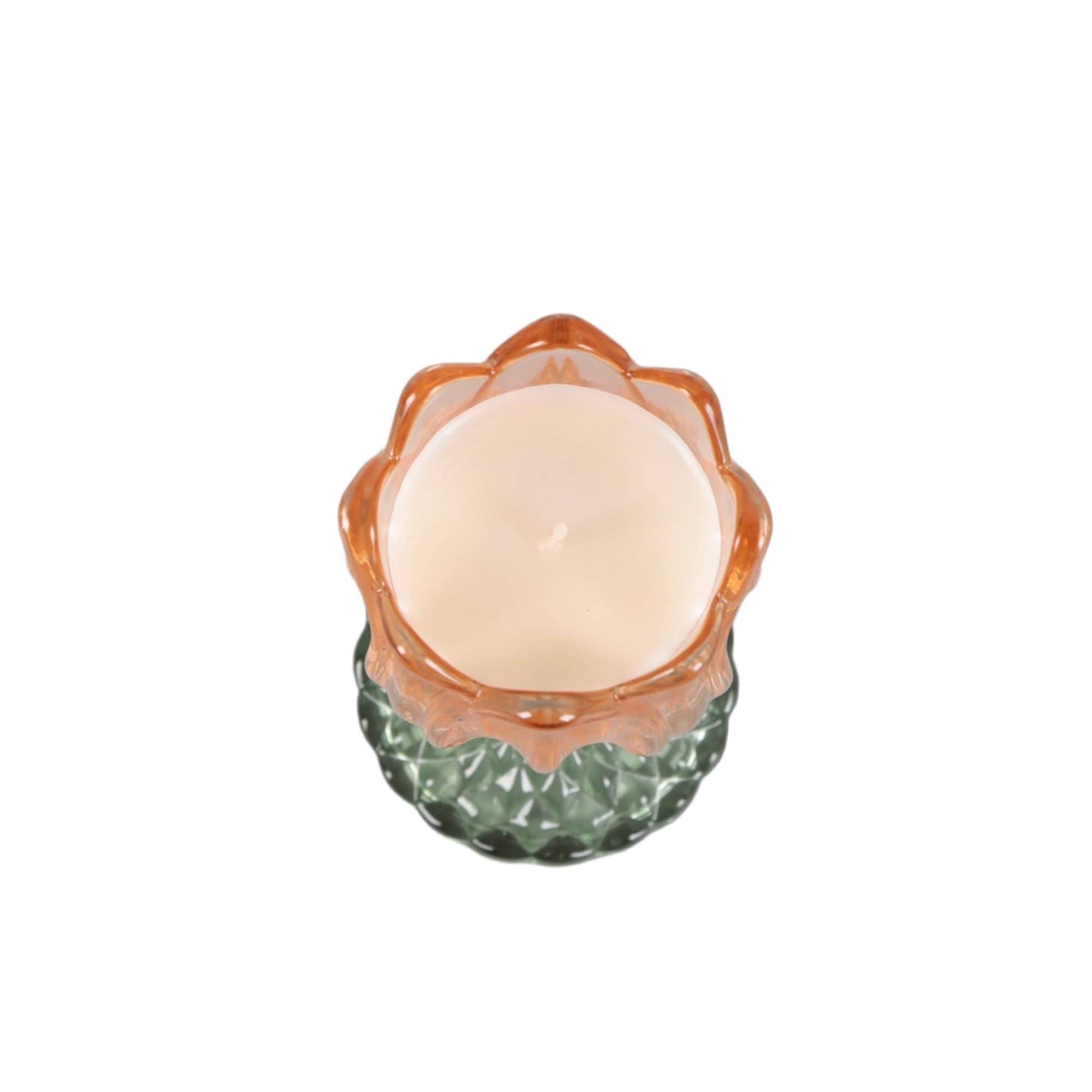 Iridescent Tulip Glass Candle on Pedestal