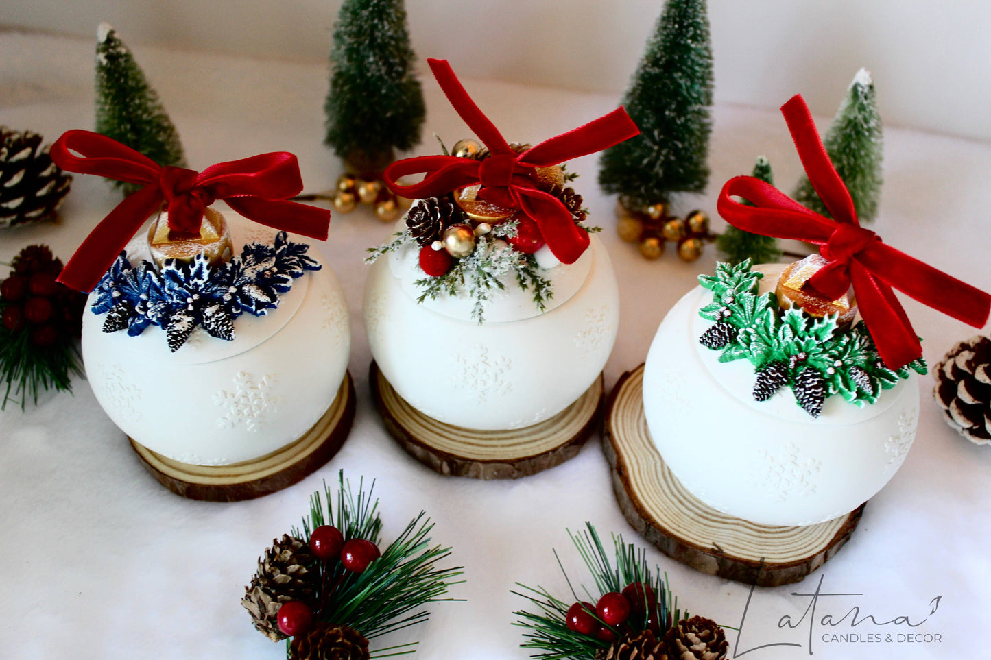 Christmas candle | Christmas Ball Jar | Holiday Decor