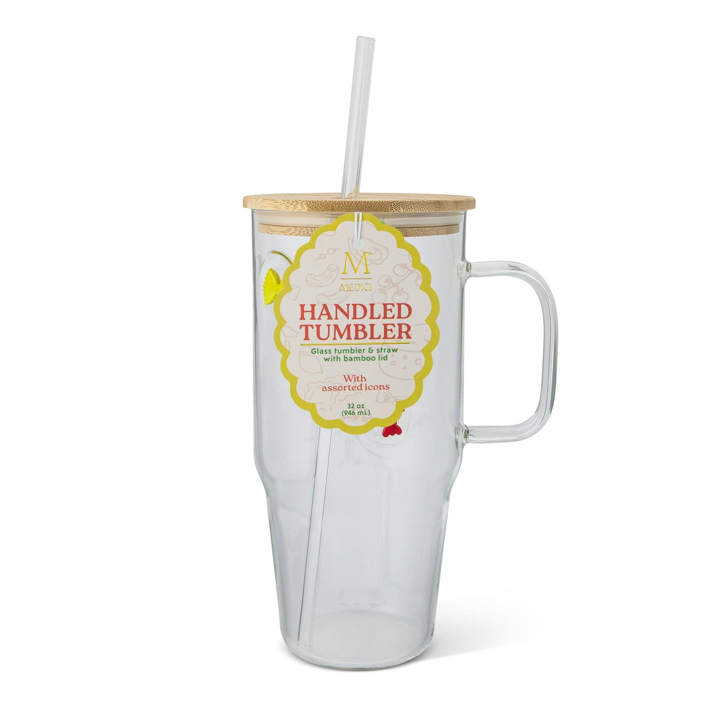 32oz Handled Glass Tumbler - Summer Fun