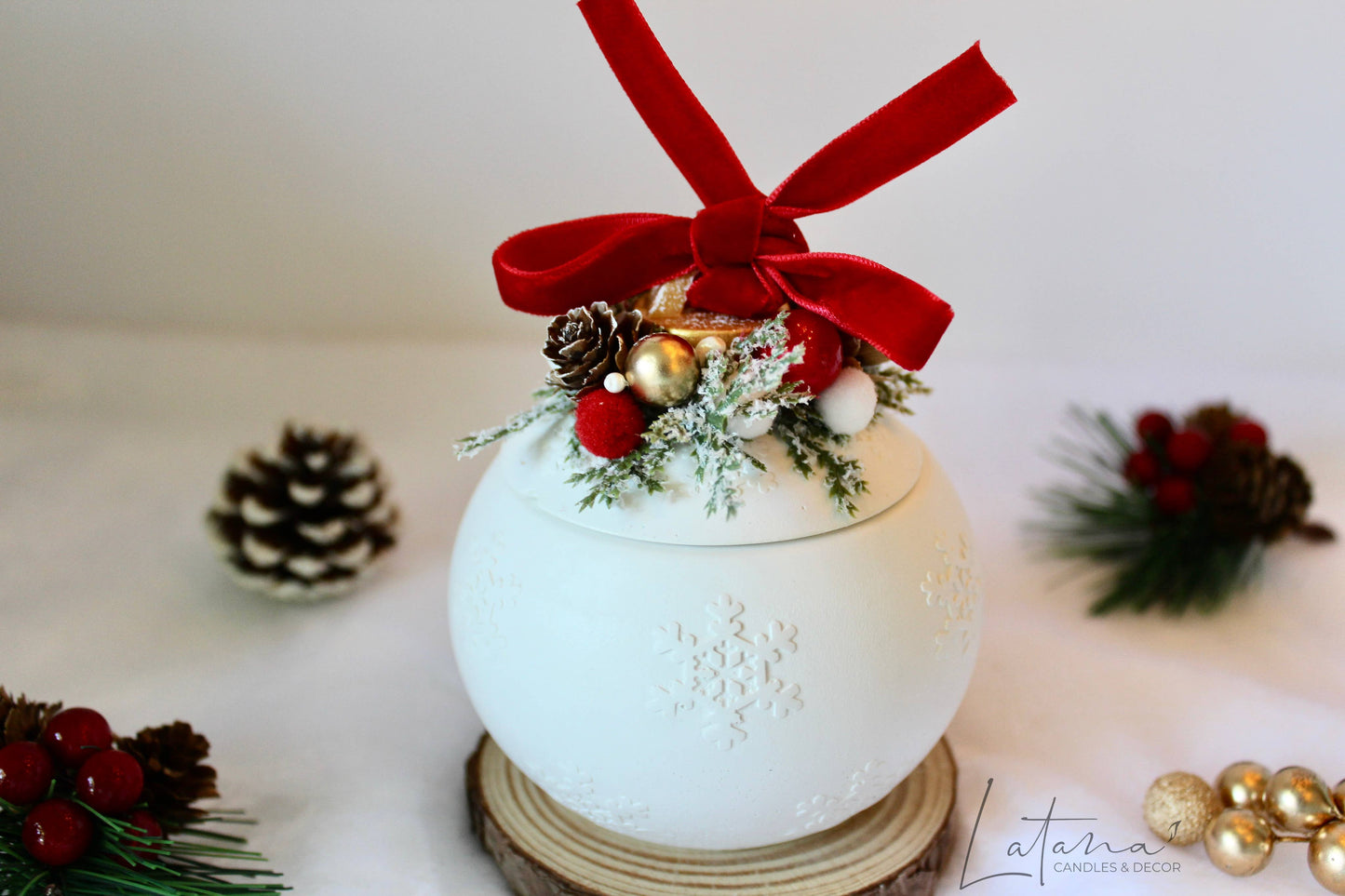 Christmas candle | Christmas Ball Jar | Holiday Decor