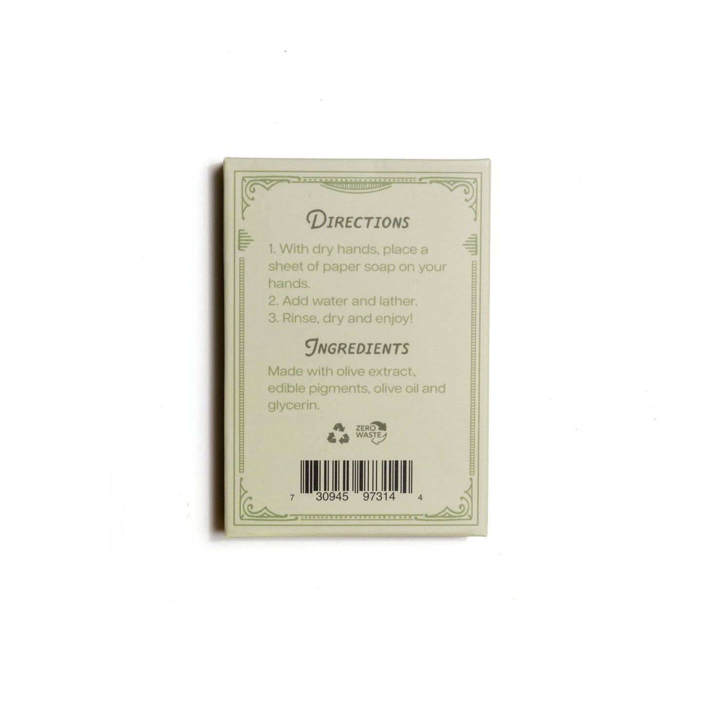 Paper Soap – Olive Oil, Travel Size, 50 Sheets