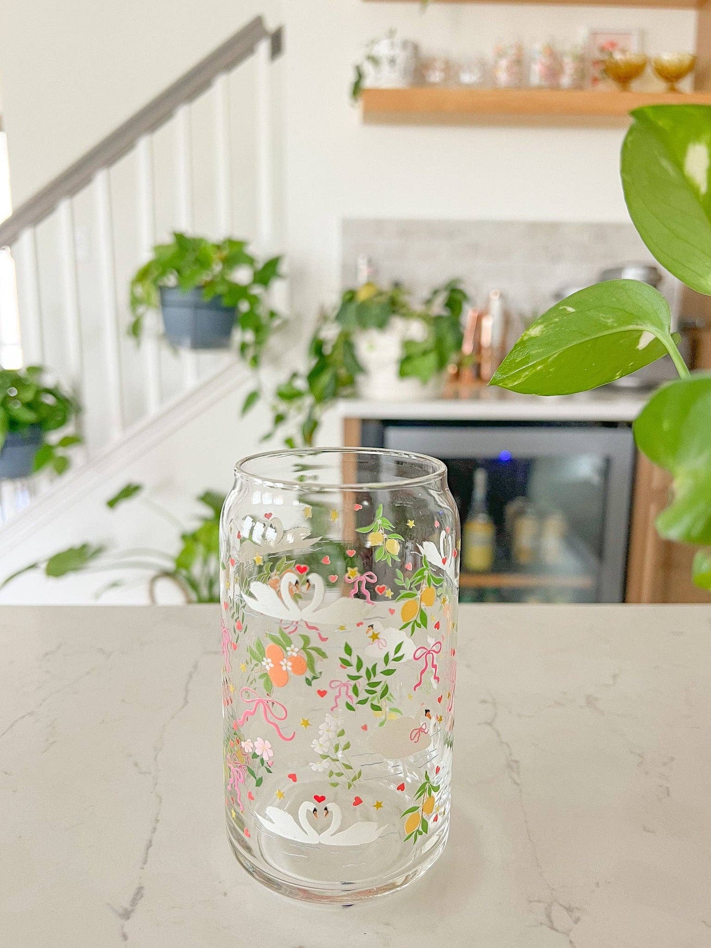 16oz Swan Lake Glass
