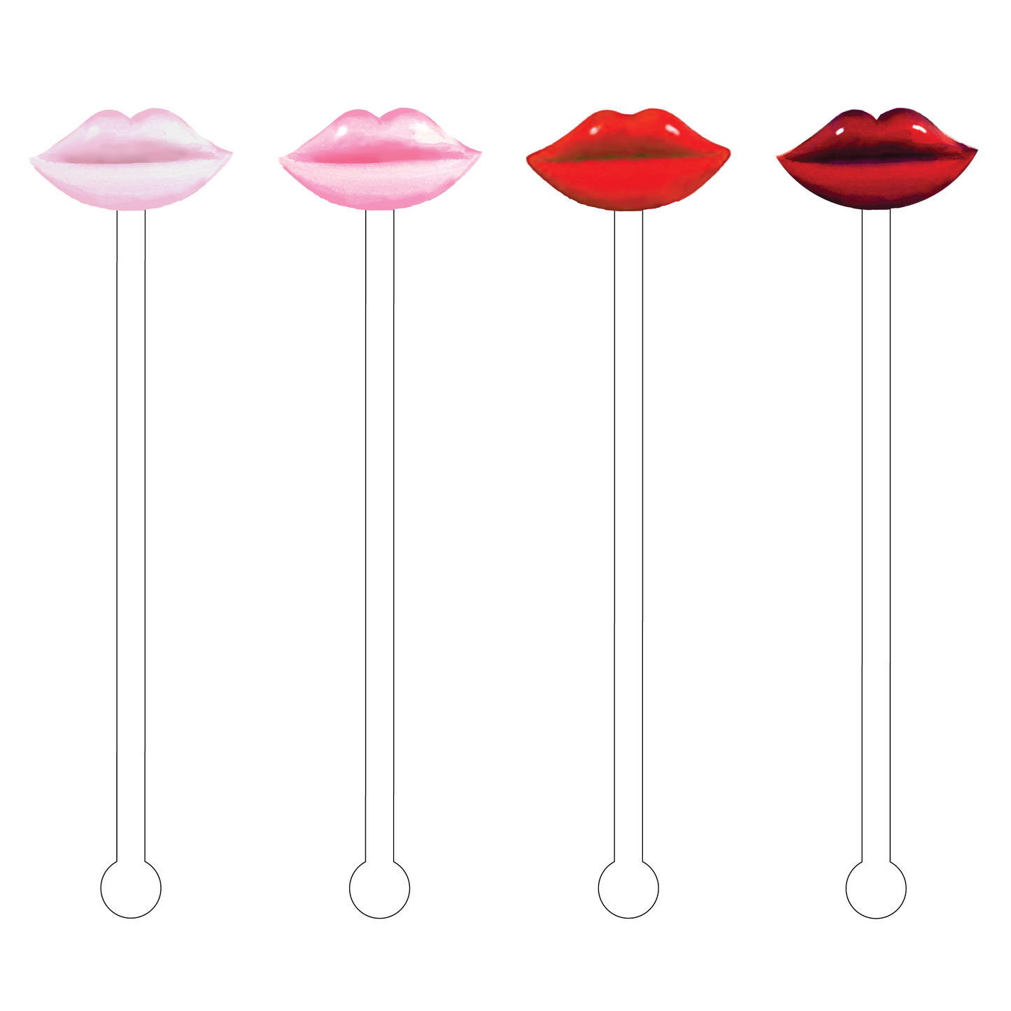 LOVE YOU LIPS ACRYLIC STIR STICKS COMBO