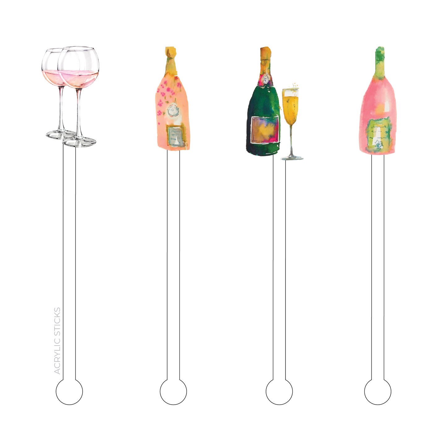 Bubbles Acrylic Stir Sticks