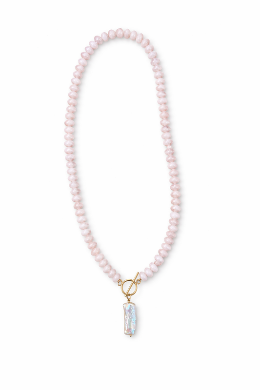 Rose Quartz Toggle Necklace