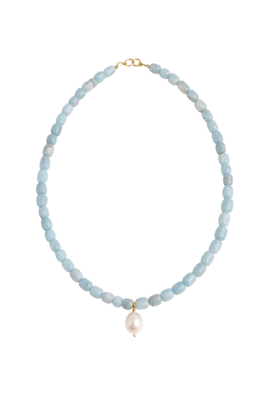 Aquamarine Cube Necklace