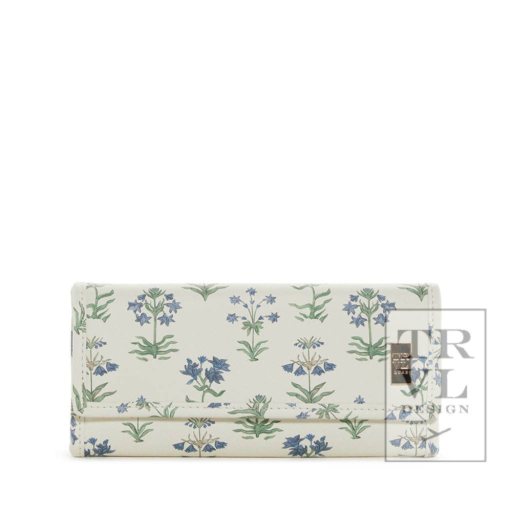 Luxe Jewelry Wallet - Provence With Green Pinstripe Liner