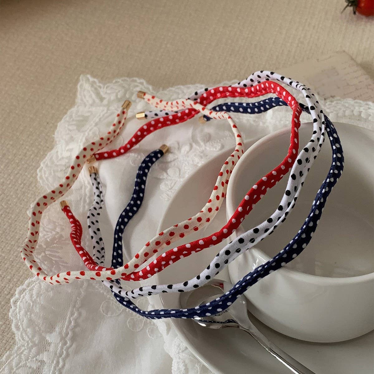 Polka Dot Wavy Thin Headband