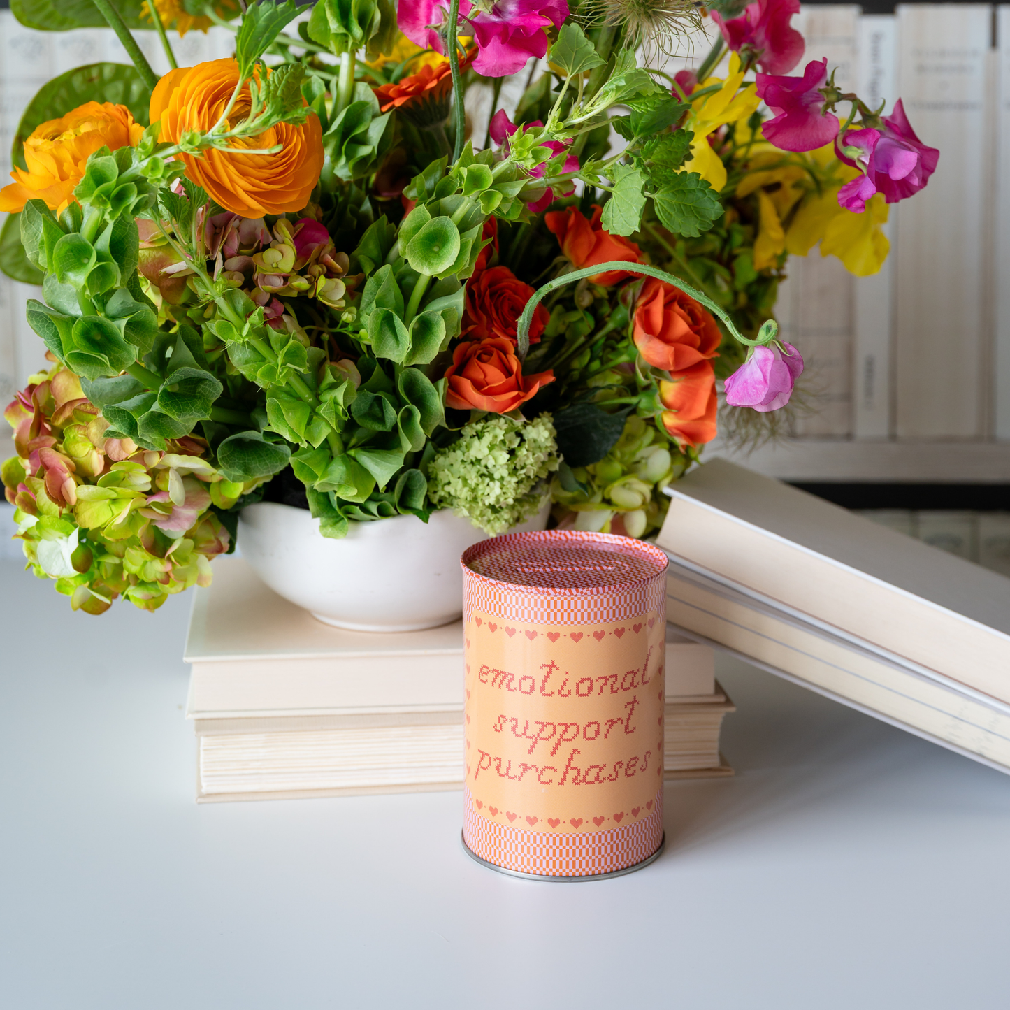 Emotional Support Purchases Decorative Tin Coin Bank