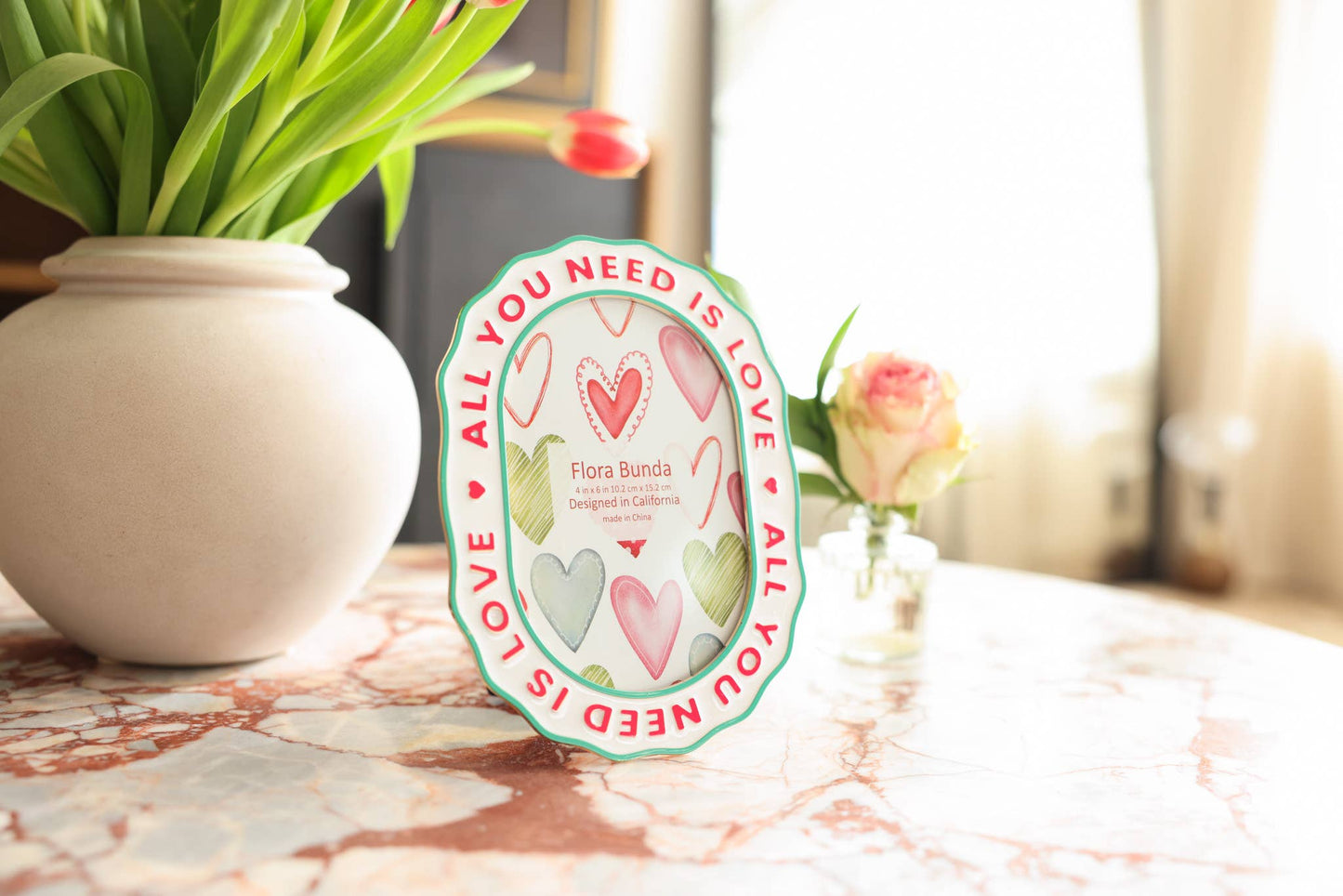 All You Need Is Love Ceramic Heart Frame